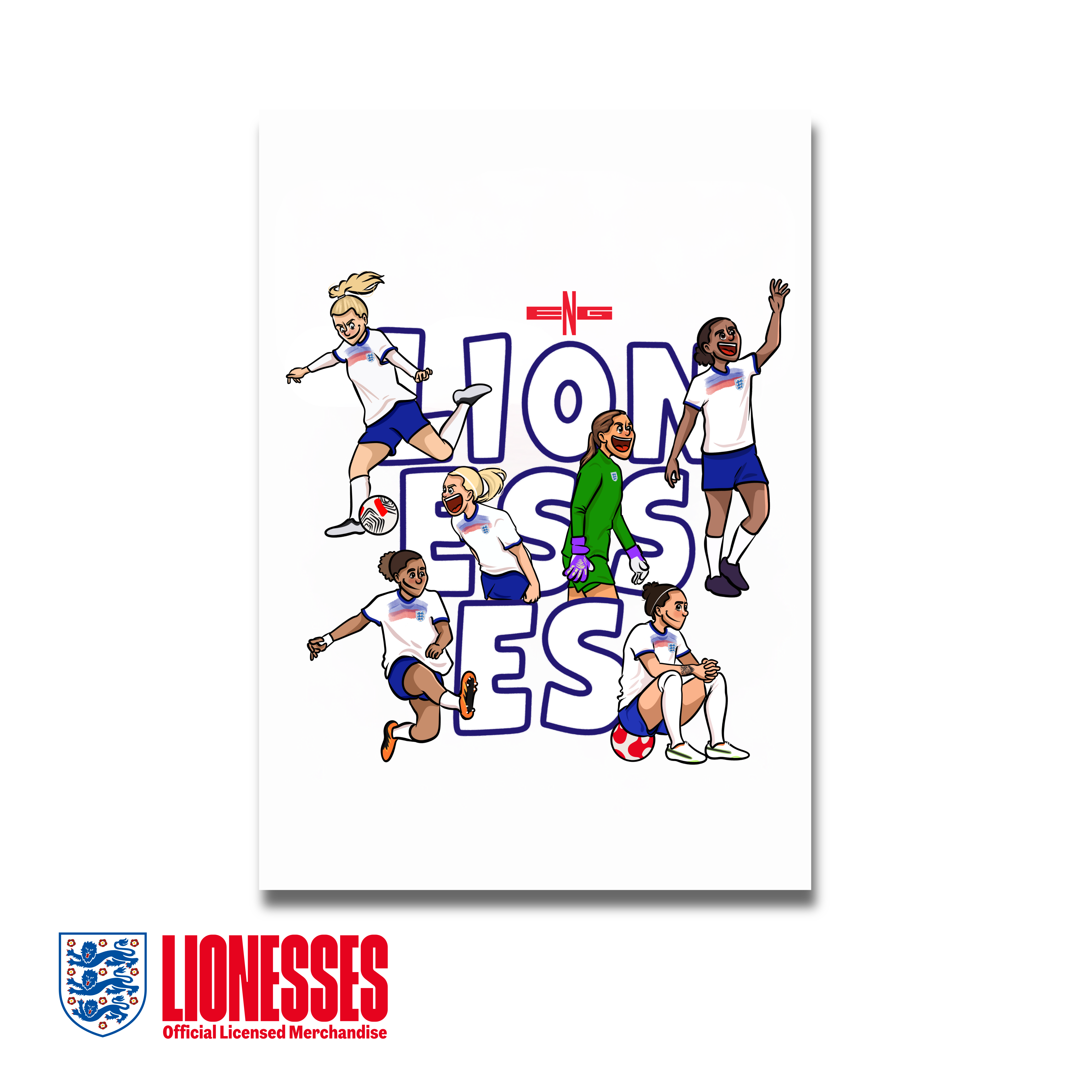 OFFICIAL ENGLAND LIONESSES A5 PRINT AFTA Studios