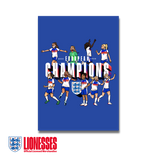 OFFICIAL LIONESSES EUROPEAN CHAMPIONS 2025 A5 PRINT AFTA Studios
