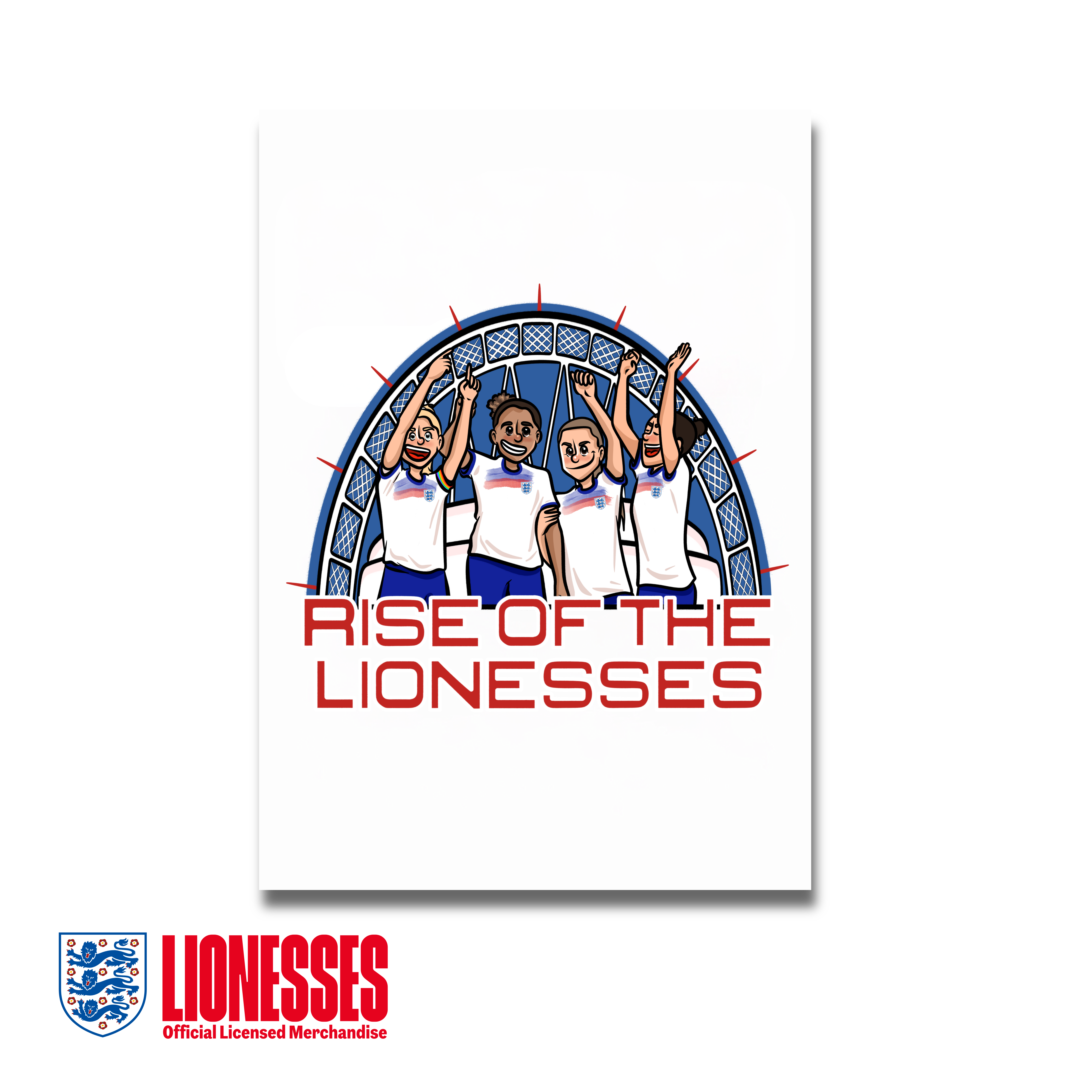 OFFICIAL ENGLAND RISE OF THE LIONESSES A5 PRINT AFTA Studios