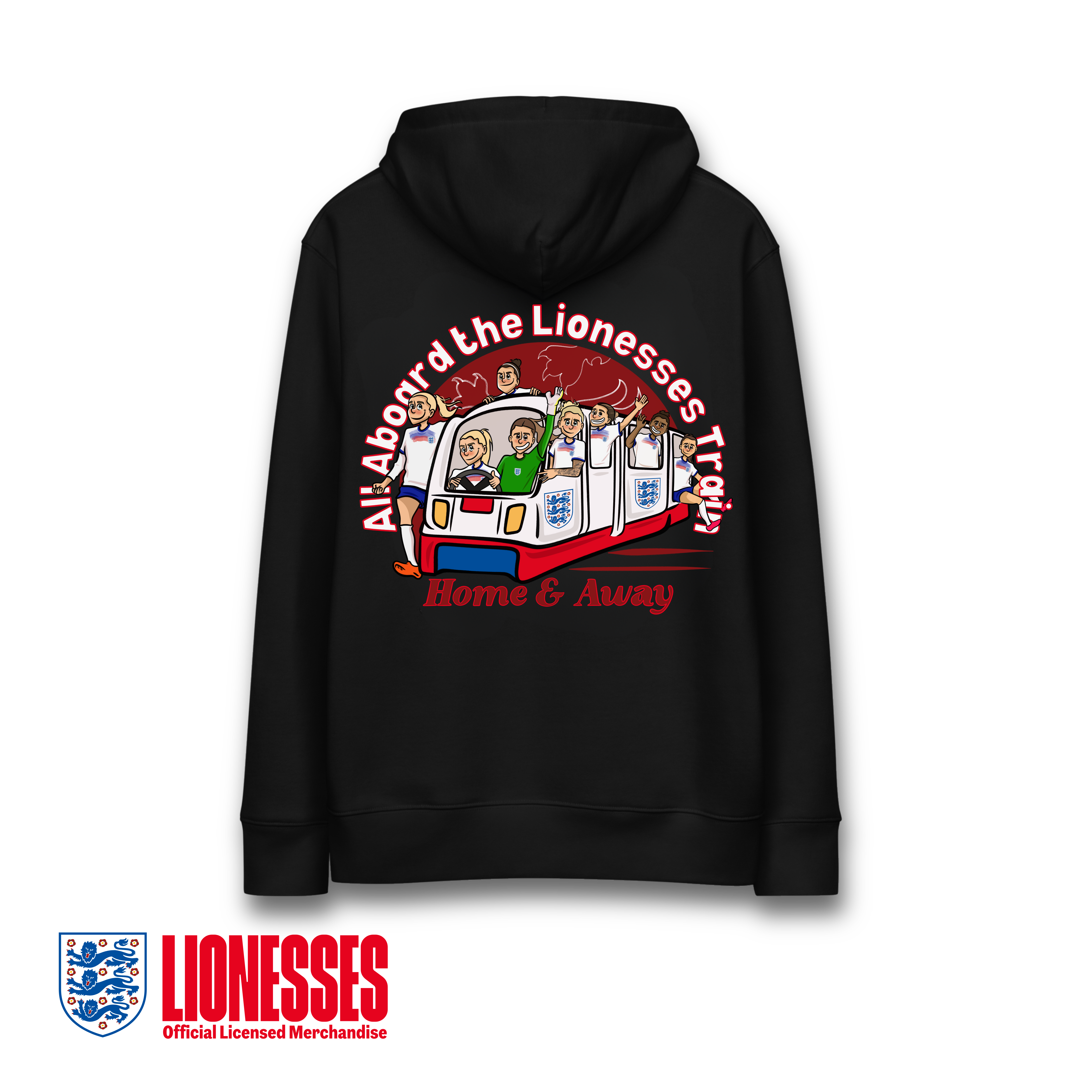 OFFICIAL ENGLAND ALL ABOARD THE LIONESSES TRAIN HOODIE AFTA Studios