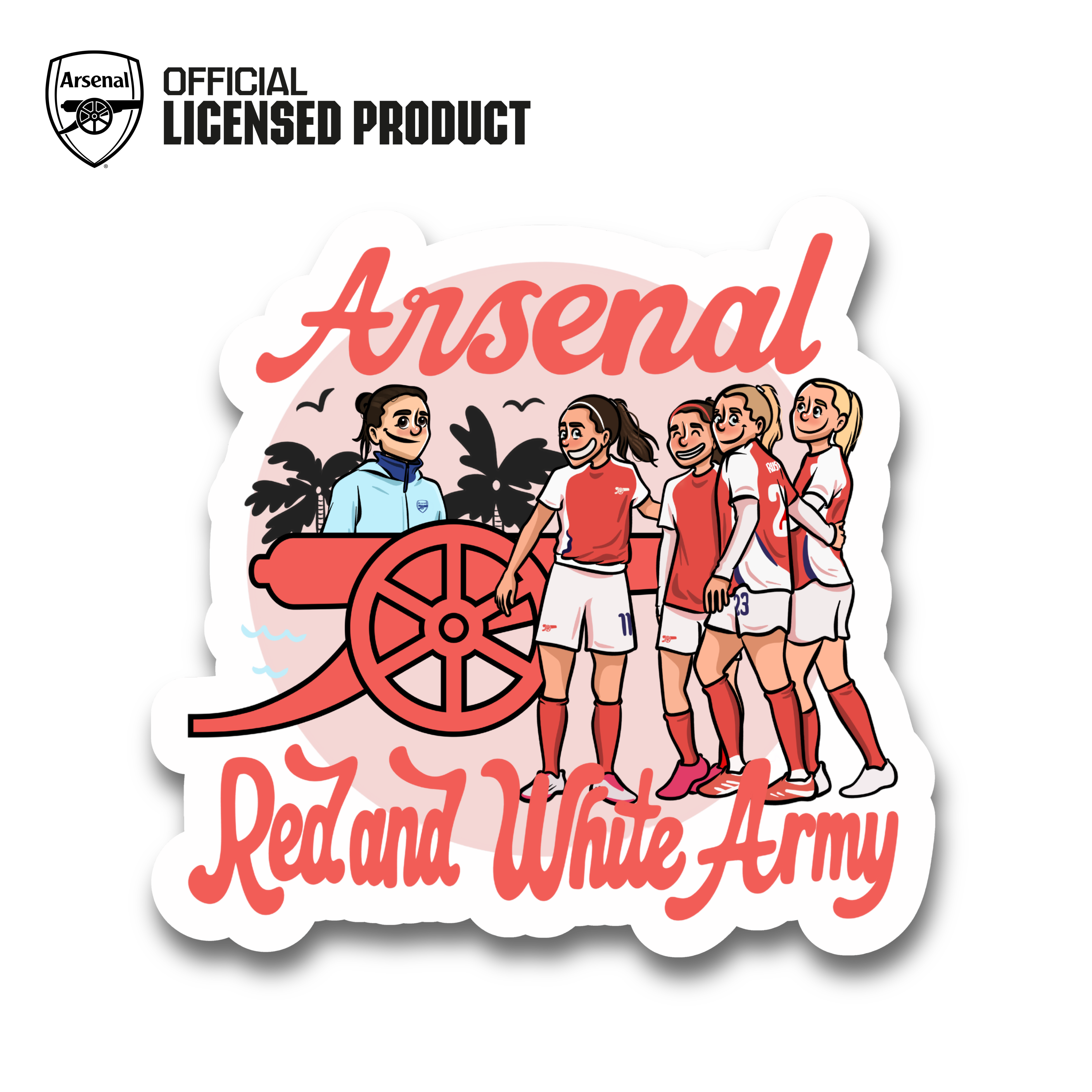 ARSENAL RED & WHITE ARMY STICKER AFTA Studios