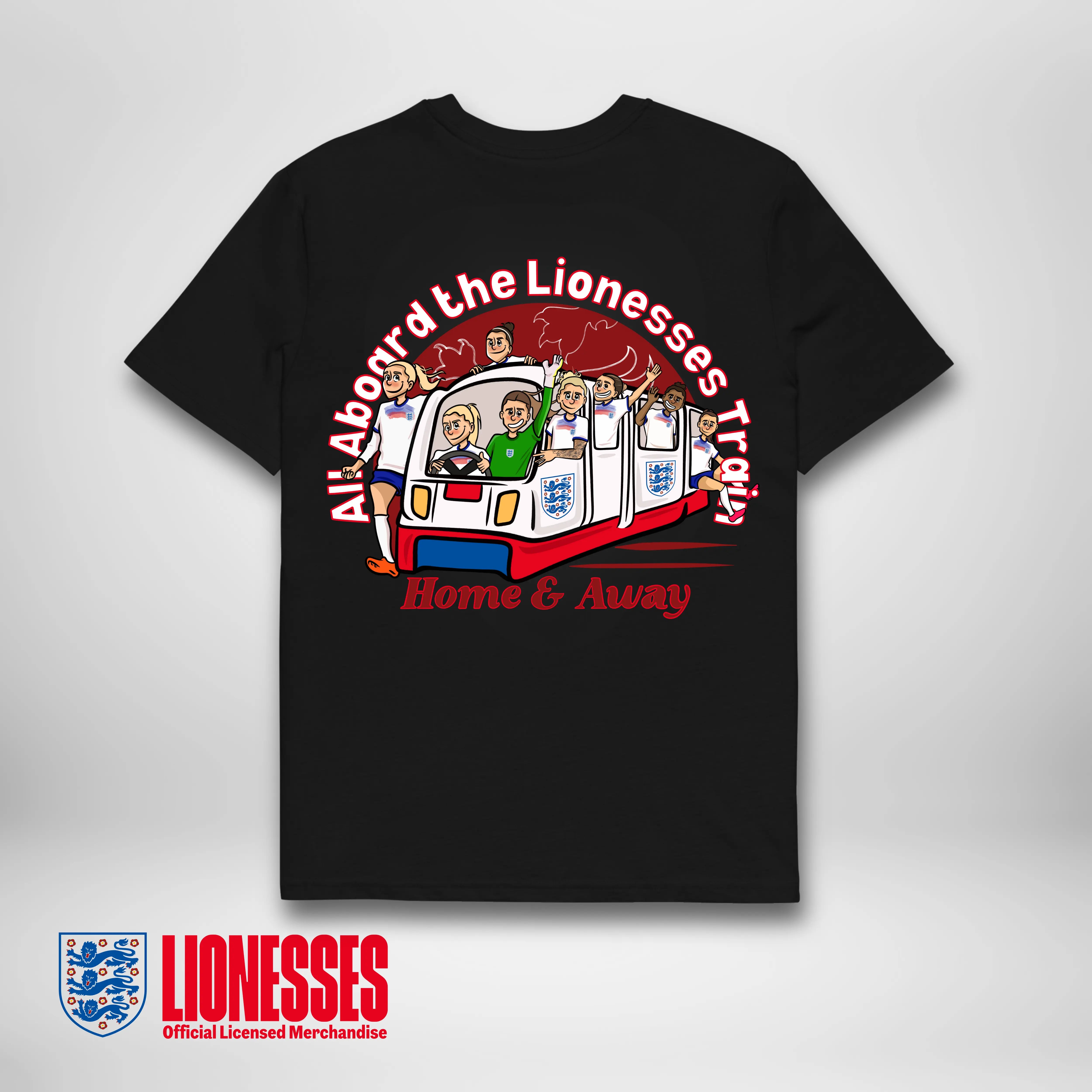 OFFICIAL ENGLAND ALL ABOARD THE LIONESSES TRAIN TEE AFTA Studios