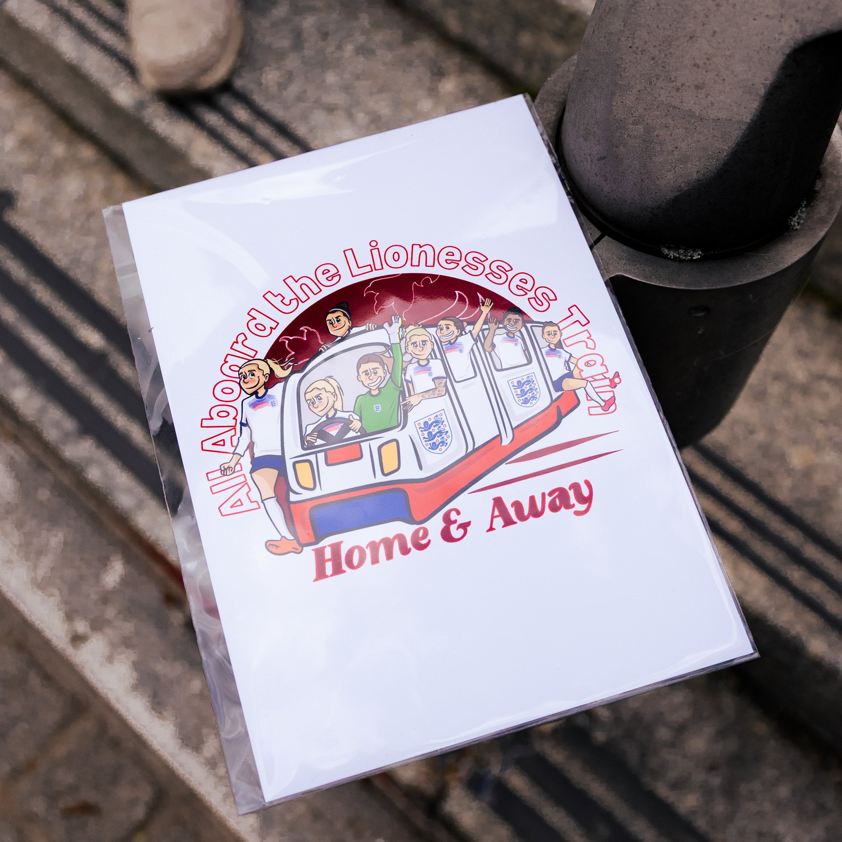 OFFICIAL ENGLAND ALL ABOARD THE LIONESSES TRAIN A5 PRINT AFTA Studios