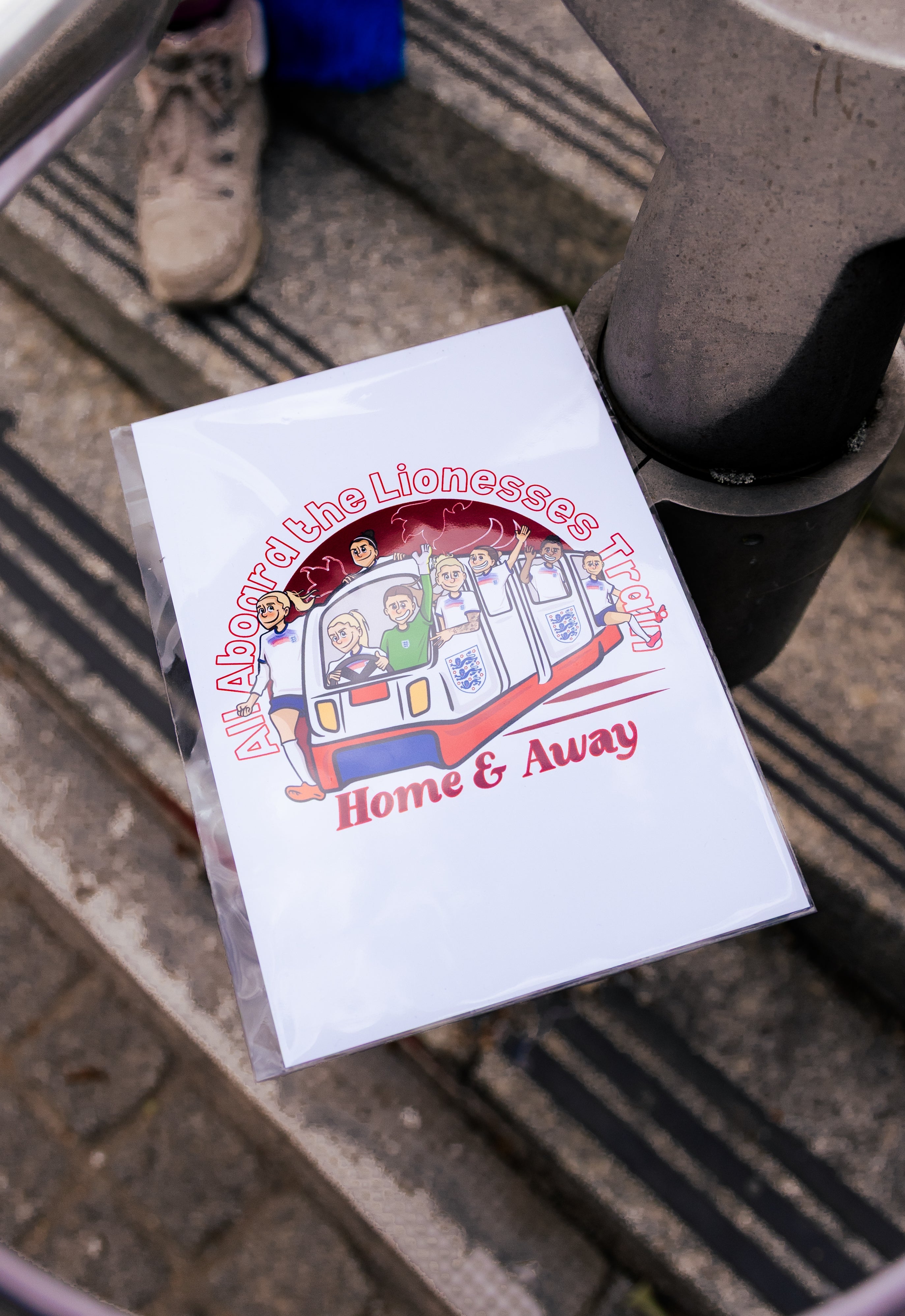 OFFICIAL ENGLAND ALL ABOARD THE LIONESSES TRAIN A5 PRINT AFTA Studios